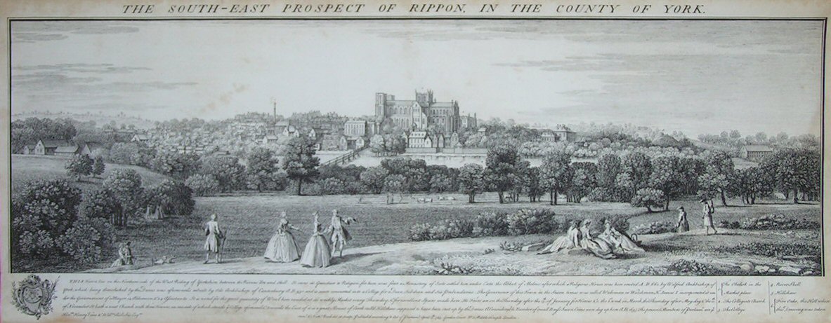 Print - The South-East Prospect of Rippon, in the County of York. - Buck